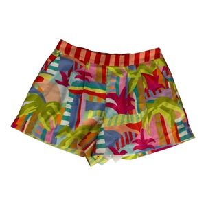 Crosby by Mollie Burch Sara Shorts Tropical Abstract High Waisted Pleated Large